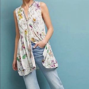 Anthropologie Nia Button Down Sleeveless Tunic